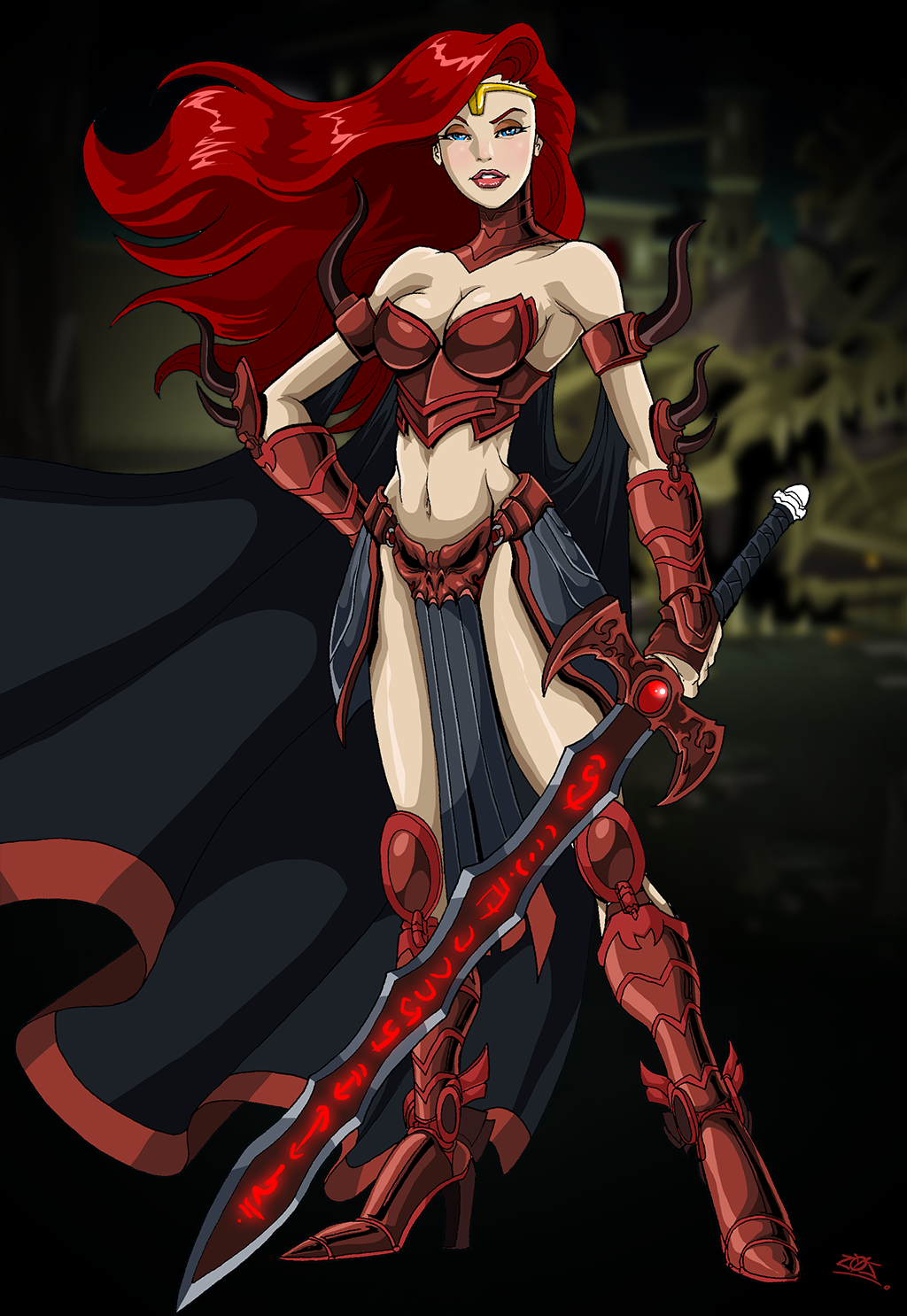 Gravelyn in front of Shadowfall by Dioz