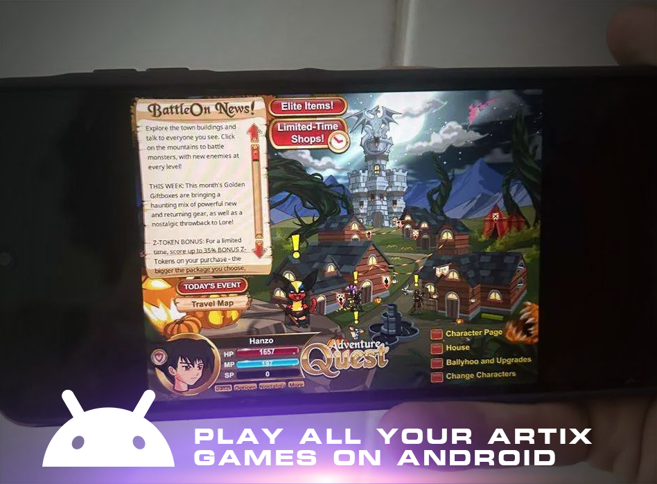Play all of the Artix Games on your Android Device
