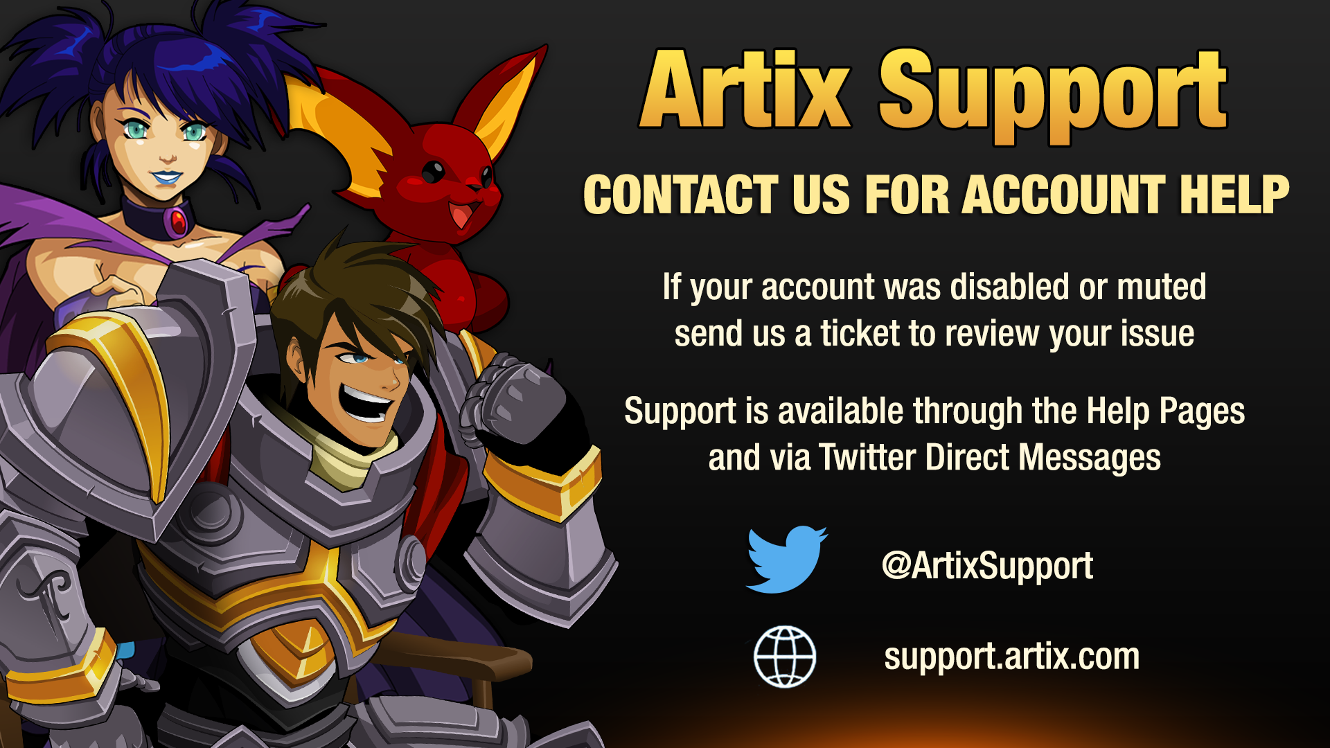 Artix Support Update on Artix Entertainment