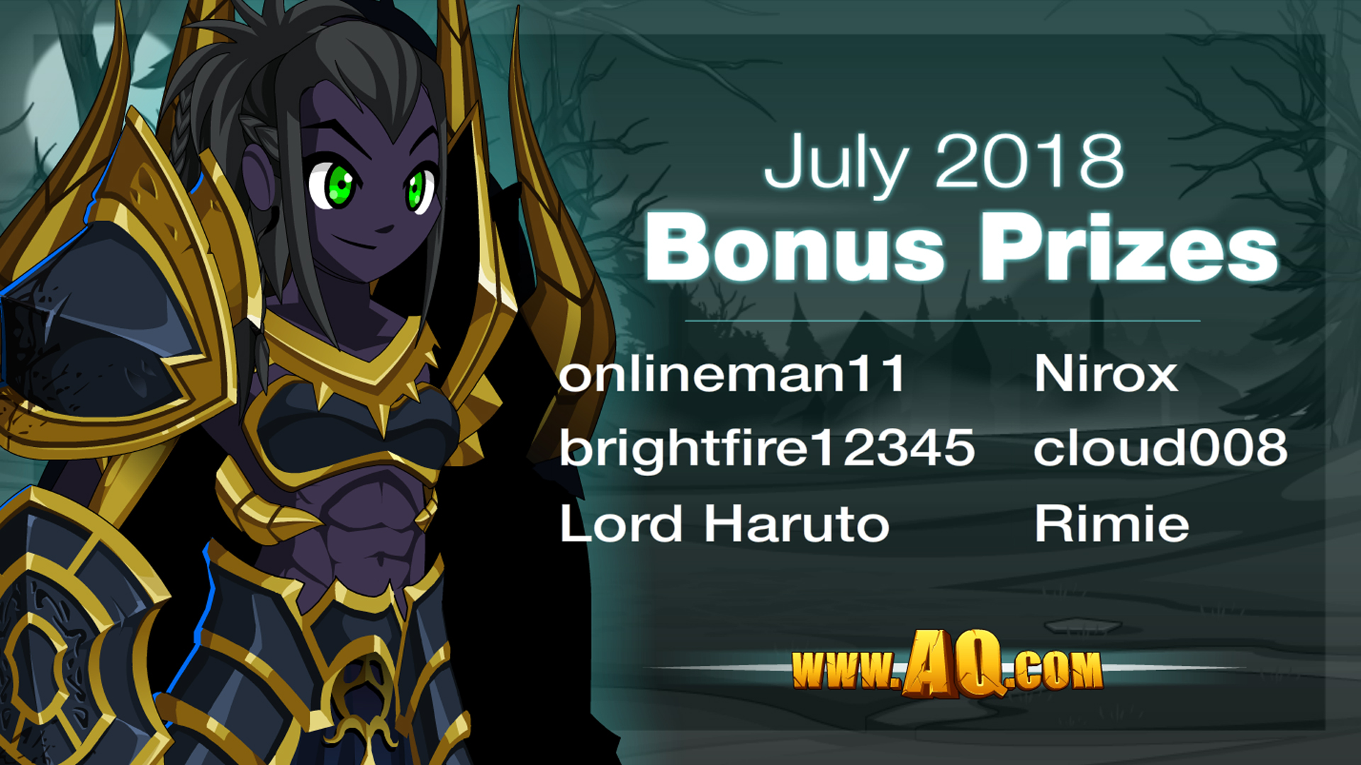 July Upgrade Bonus Winners on Artix Entertainment