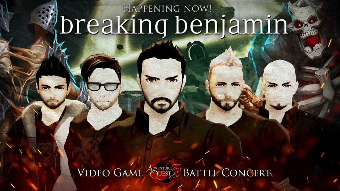 Breaking Benjamin Battle Concert in AdventureQuest 3D & AQWorlds!