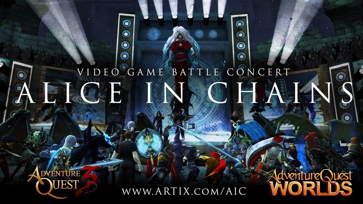 Alice in Chains Battle Concert in AdventureQuest 3D & AQWords!