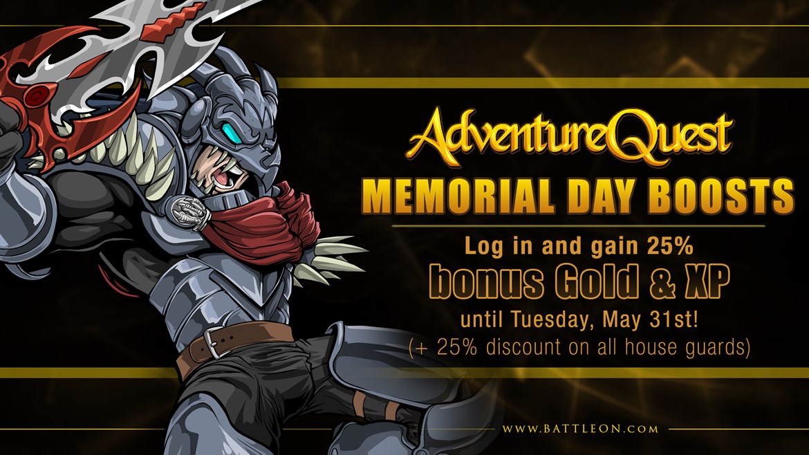 2022 Memorial Holiday Gold/XP Boosts and House Guard Sale